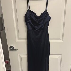 Windsor Ruched Maxi Dress Blue Sleeveless Sweetheart